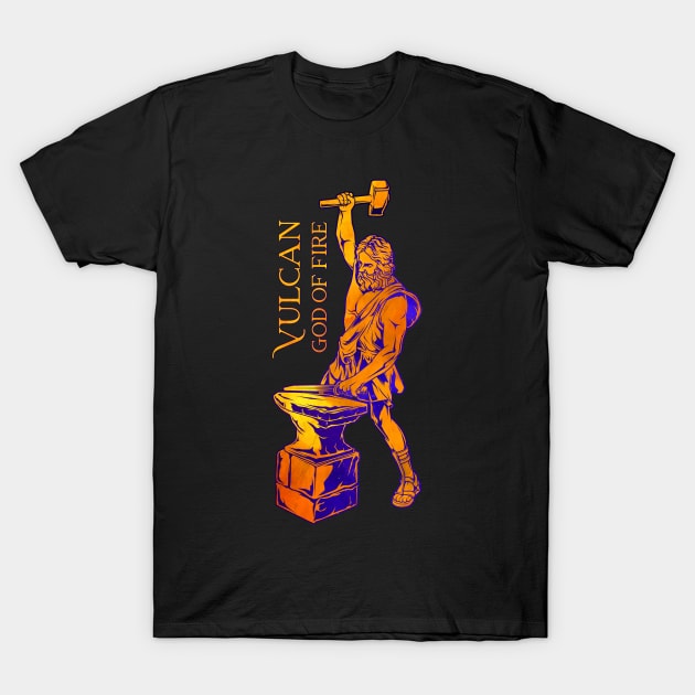 God of fire - Vulcan T-Shirt by Modern Medieval Design